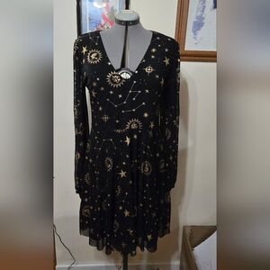 Blackmilk Black and Gold celestial dress from HP collection